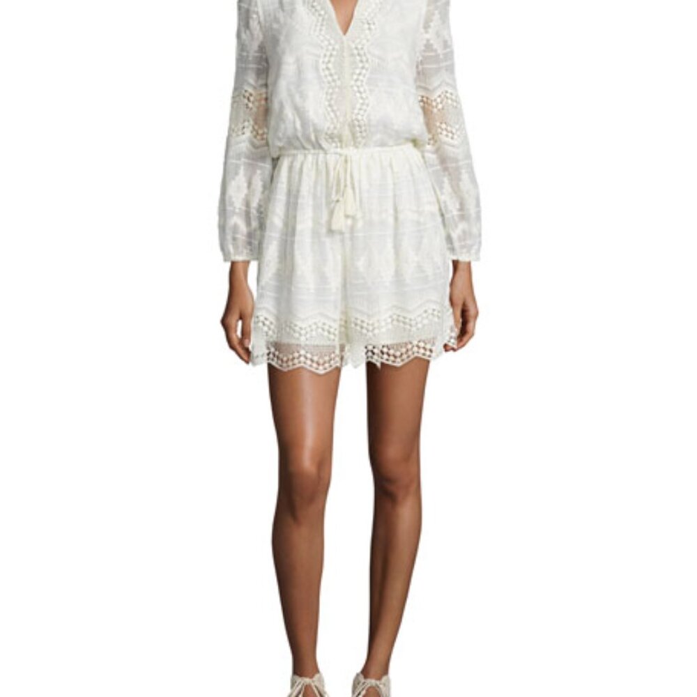 Joie Bittern Embroidered-Lace Dress xs